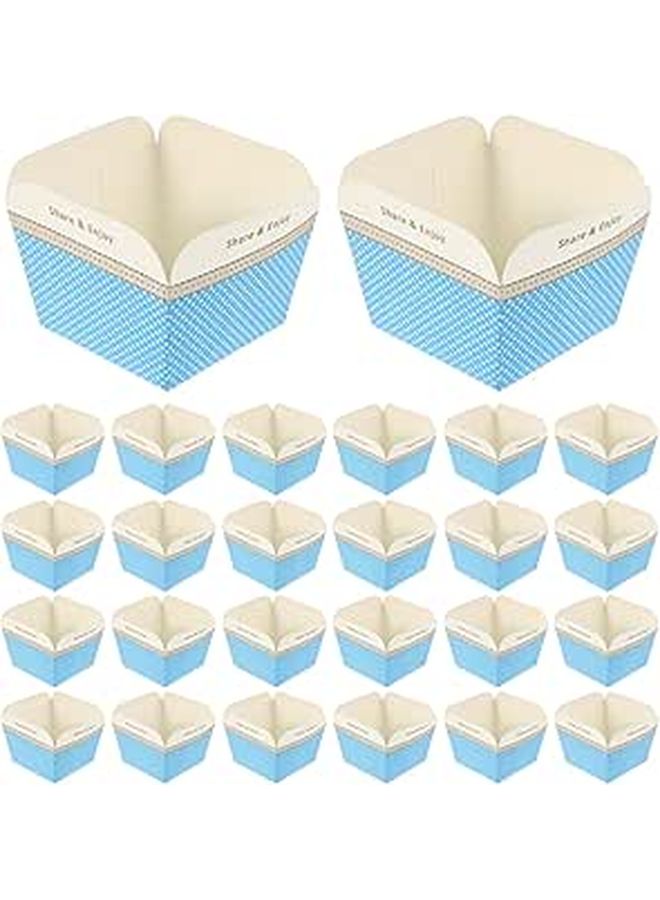 High Temperature Resistant Blue Square Paper Baking Cups Disposable Muffin Boxes 50 Pcs - Image 1