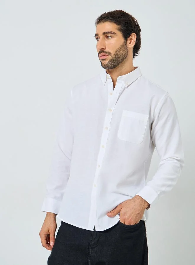 Styli Styli Regular Fit Buttoned Long Sleeve Shirt