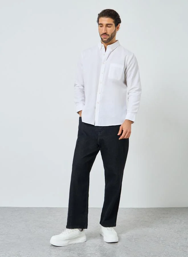 Styli Styli Regular Fit Buttoned Long Sleeve Shirt
