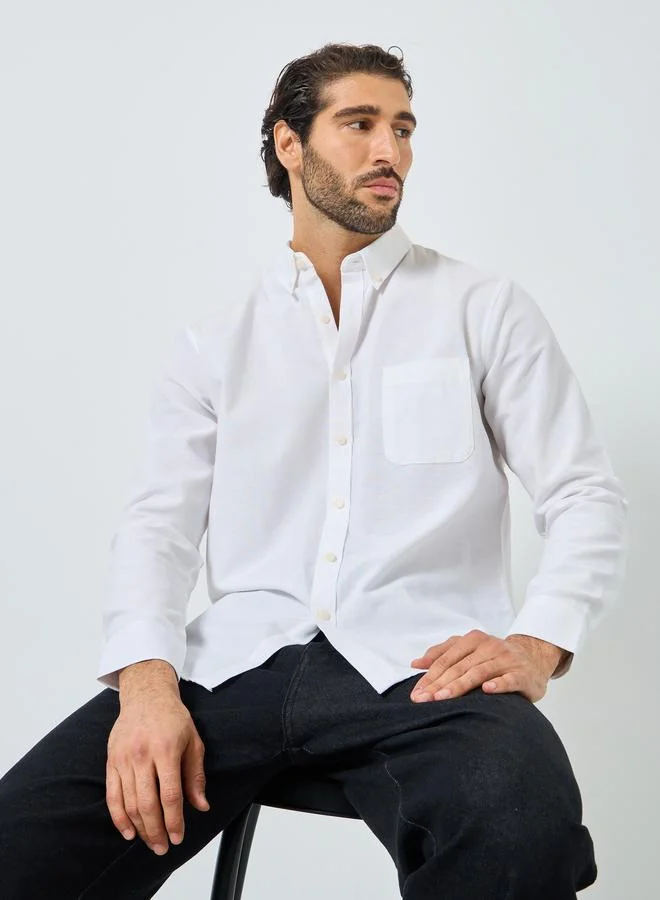 Styli Styli Regular Fit Buttoned Long Sleeve Shirt