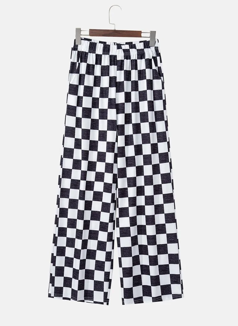 يونيكي White Checked Casual Trousers
