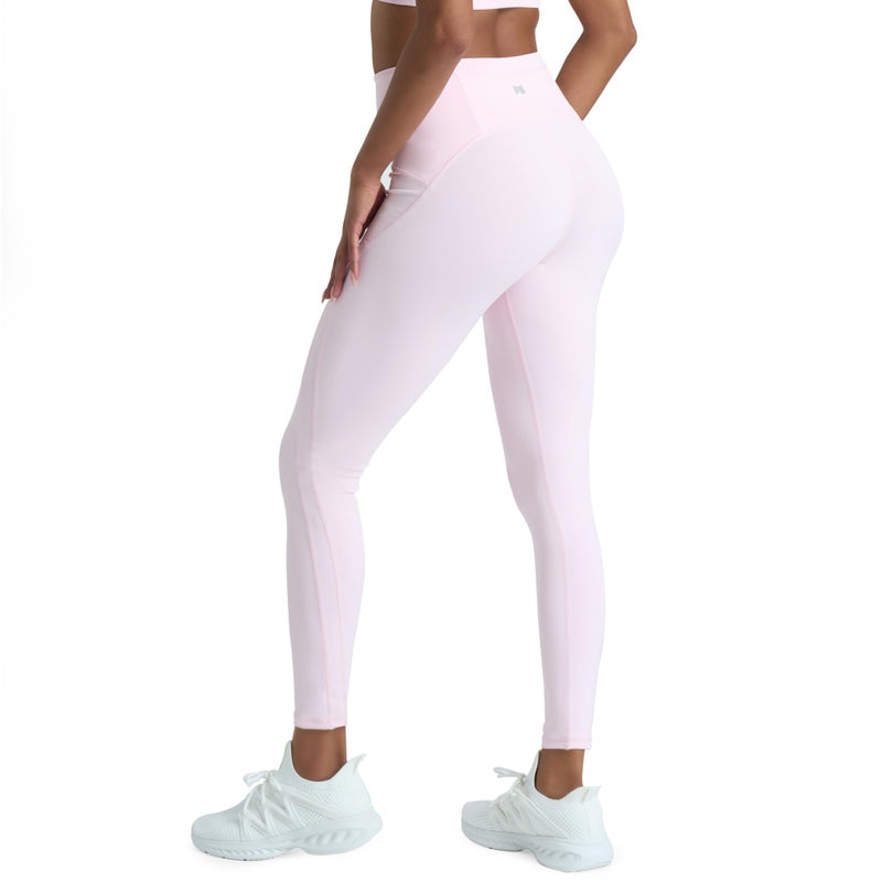PopSugar 2 Piece Light Pink Workout Sets for women, High Waist Leggings and Sports Bra Yoga Set Matching Gym Pilates Running Work Out Outfit Small - Image 3