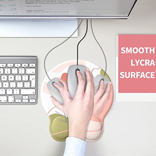 eulps Mouse Pad with Wrist Rest, Comfortable Computer Mousepad with Gel Wrist Support Smooth Surface and Non-Slip PU Base for Pain Relief, Laptop, Office & Home (Rose) - Image 5