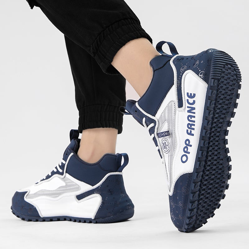 Men'S Shoes Winter Big Kids Teenagers High-Top Sports Fleece-Lined Warm Senior High School Junior High School Students Cotton Shoes - Image 3