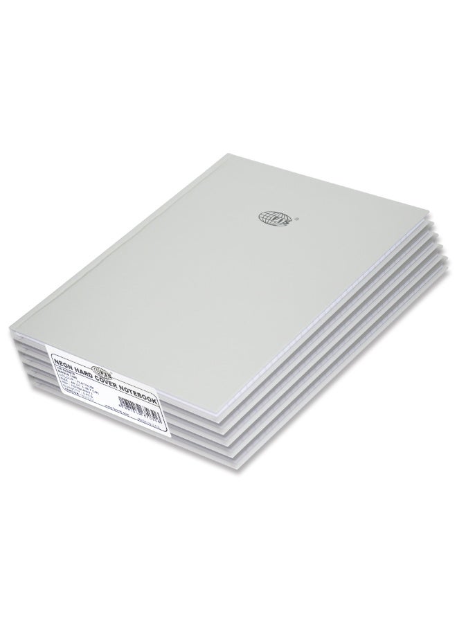 FIS Neon Hard Cover Notebook Single Line A4, 100-Sheets, Platinum 5-Piece - FSNBA4N272 - Image 1