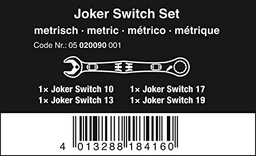 WERA 05020090001 6001 Joker Switch 4 Set 1 Set of ratcheting Combination Wrenches 4 Pieces - Image 3