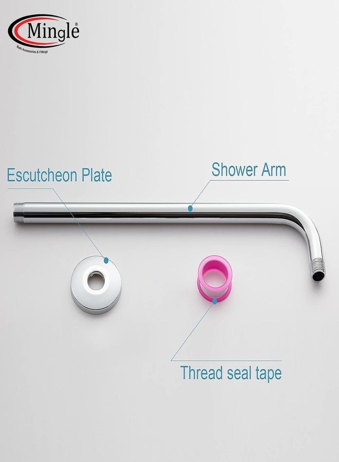 Mingle® Round Full Bend Shower Arm | Premium Stainless Steel Shower Arm for Overhead Showers | Chrome Finish Shower Holder (ARM_24*24) - Image 5