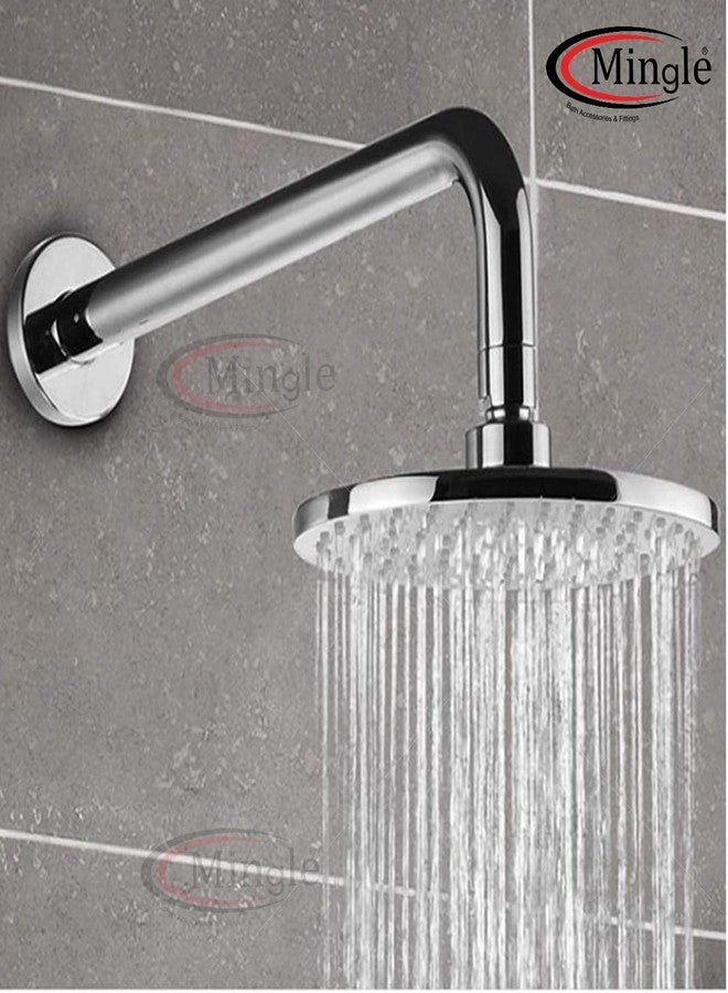 Mingle® Round Full Bend Shower Arm | Premium Stainless Steel Shower Arm for Overhead Showers | Chrome Finish Shower Holder (ARM_24*24) - Image 4