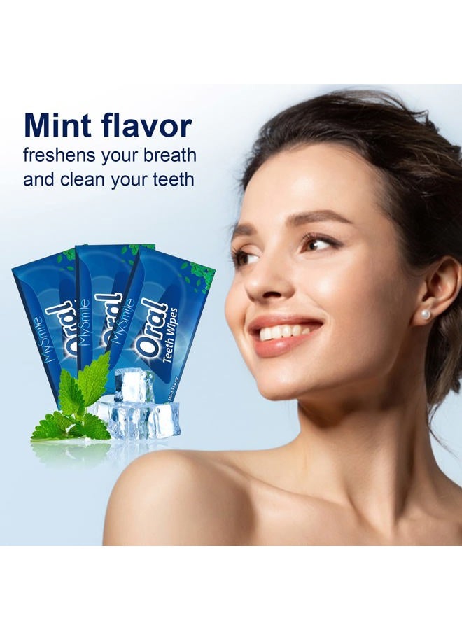 MySmile Teeth Wipes 100pcs Disposal Finger Brush Deep Cleaning Wipes Oral Brush Ups Tooth Wipes ​For Teeth Cleaning, Oral freshes Mint Flavor - Image 3