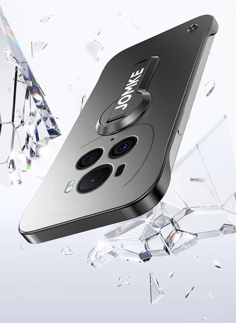 متوافق مع غطاء هاتف Honor Magic 6 Pro، مزود بحامل دوار بزاوية 360 درجة، غلاف هاتف رقيق جداً من مادة PC مقاوم للصدمات والحماية من السقوط. - Image 3