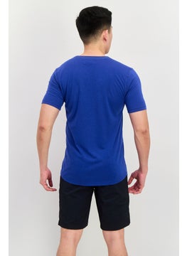 Project Essentials Men Crew Neck Short Sleeves Plain T-Shirt, Blue  - Image 4