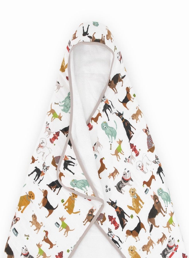 Little Unicorn Premium Hooded Bath Towel| Absorbent Cotton & Terry Blend | Larger Size, 1-6 Years (Woof) - Image 2