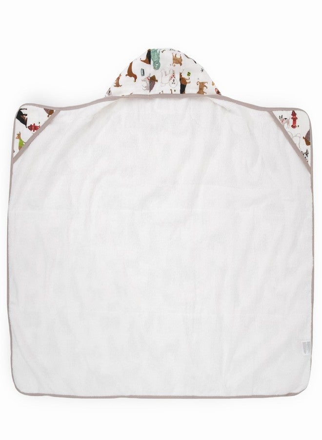 Little Unicorn Premium Hooded Bath Towel| Absorbent Cotton & Terry Blend | Larger Size, 1-6 Years (Woof) - Image 3