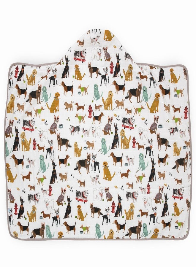 Little Unicorn Premium Hooded Bath Towel| Absorbent Cotton & Terry Blend | Larger Size, 1-6 Years (Woof) - Image 4