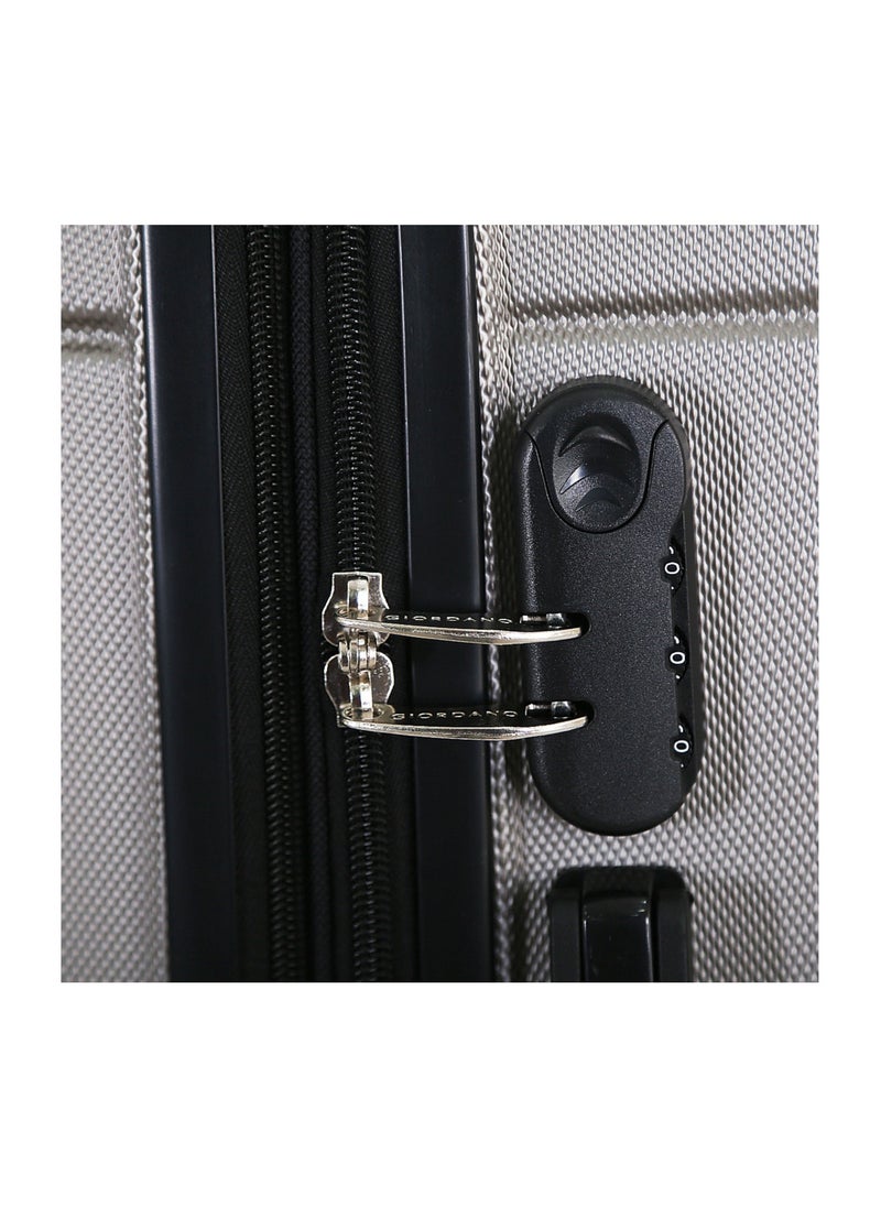 GIORDANO - Hardside Luggage Trolley Bag 3 Pieces Set With Spinner Wheel,Silver (S-20inch,M-24inch,L-28inch) - Image 1