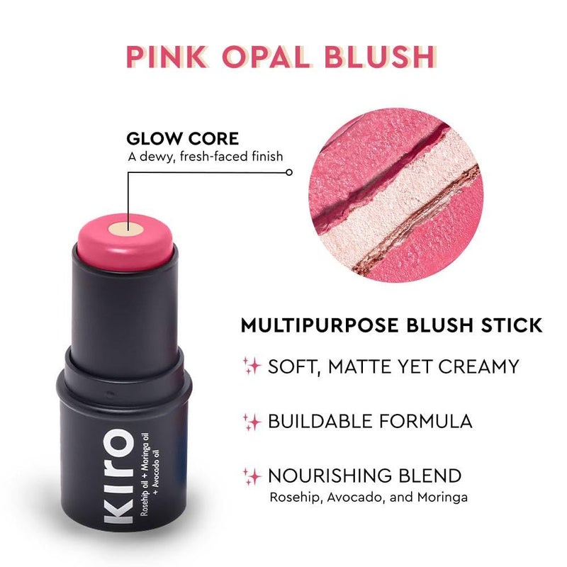 Kiro Wonder Wand MultiStick  Pink Opal 75g  3in1 Stick  Blush Eyeshadow  Lip Tint  Creamy Weightless  LongLasting  Rosehip Avocado  Moringa Oil Infused  Hydrating with Glowing Core - Image 3