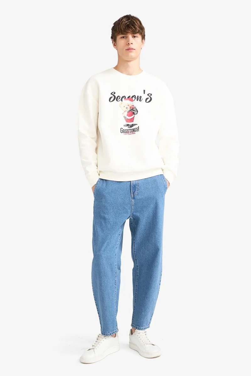 Defacto Boxy Fit Printed Sweatshirt