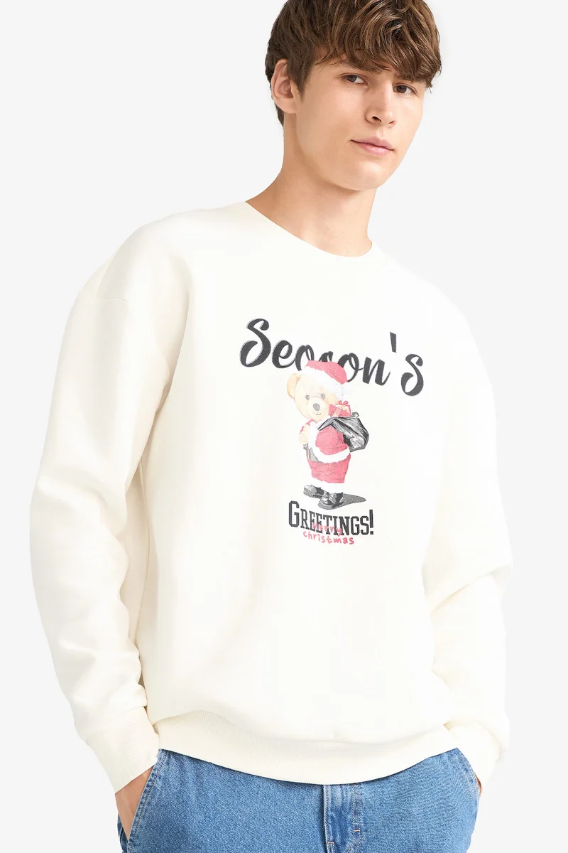 Defacto Boxy Fit Printed Sweatshirt