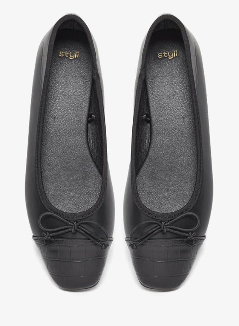 Styli Black Ballet Flat Shoes - Image 5