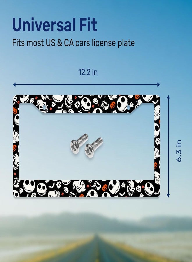 GENANY Horror Nightmare Skellington License Plate Frame for Car Truck Sedan SUV, Car Plate Frame, Durable Frame, Plastic License Frame, Horror License Plate Frame, Car Accessories, Halloween Decor - Image 3