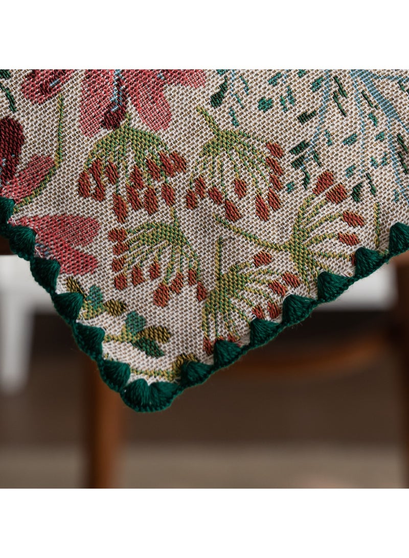 Table runner jacquard tea towel embroidered pastoral pink lily TV cabinet coffee table long cloth decorative 30*180cm - Image 3