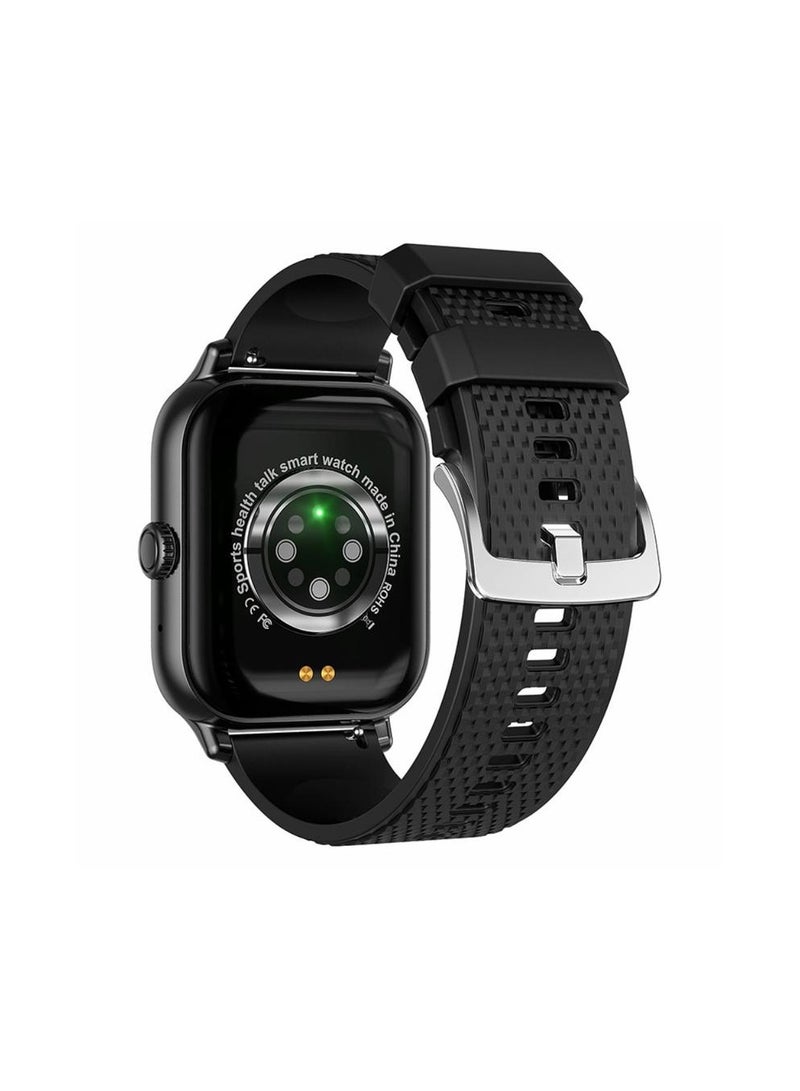 F12 Smart Watch with 2.02 Inch Curved Screen Encoder Bluetooth Calling and Health Monitoring Smart Bracelet Black