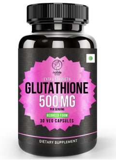 noble nature Extra Strength Glutathione 500 mg - Reduced Form - 30 Veg Capsules  - Image 1