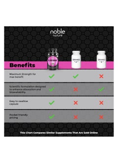 noble nature Extra Strength Glutathione 500 mg - Reduced Form - 30 Veg Capsules  - Image 3