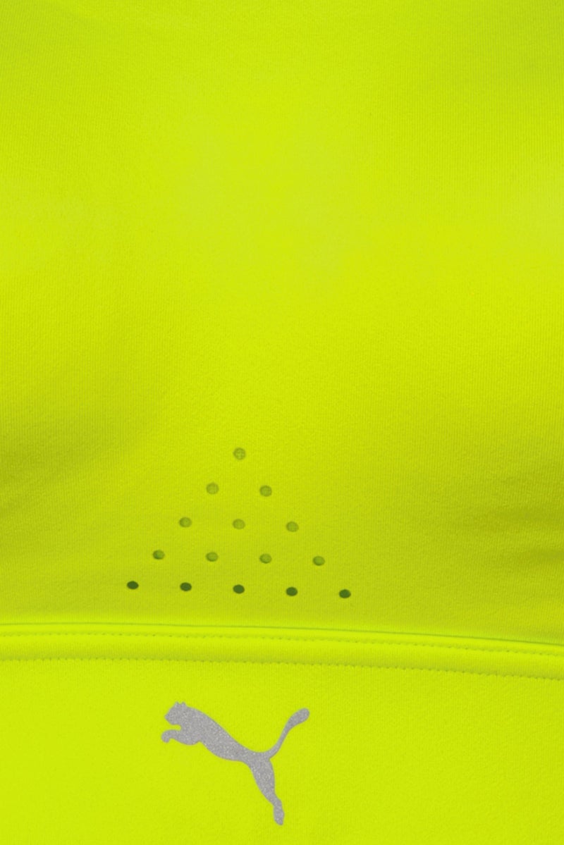 PUMA Women Brand Logo Padded Running Sports Bra, Lime Green - Image 5