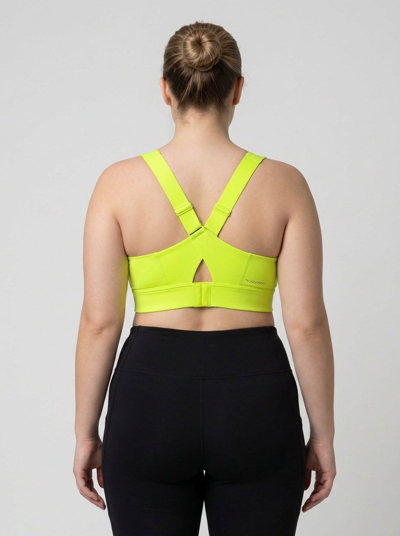 PUMA Women Brand Logo Padded Running Sports Bra, Lime Green - Image 4