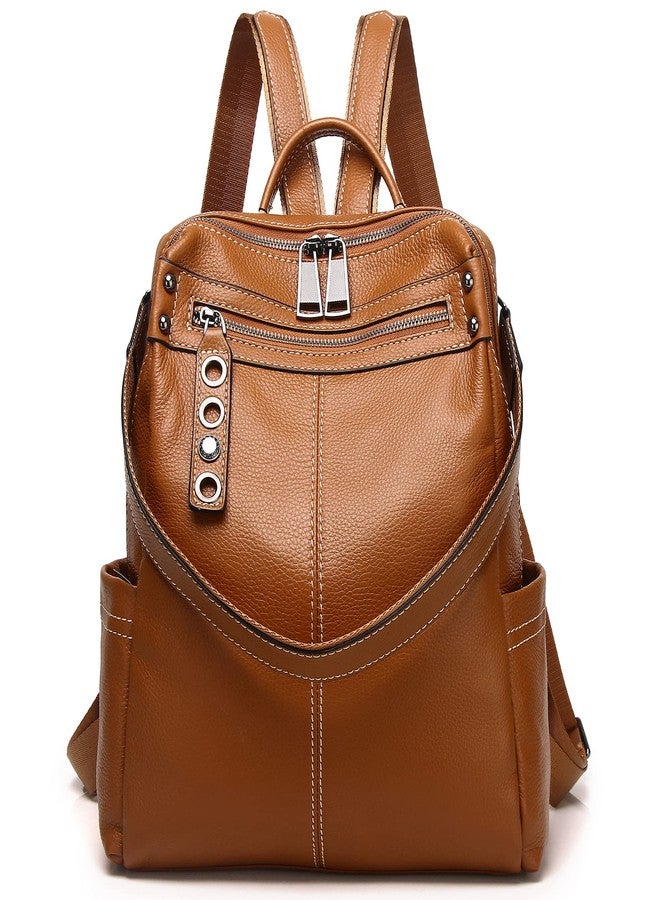 Wesccimo Genuine Leather Backpack Purse For Women Real Soft Leather Travel Fashion Designer Convertible Ladies Shoulder Bag - Image 1