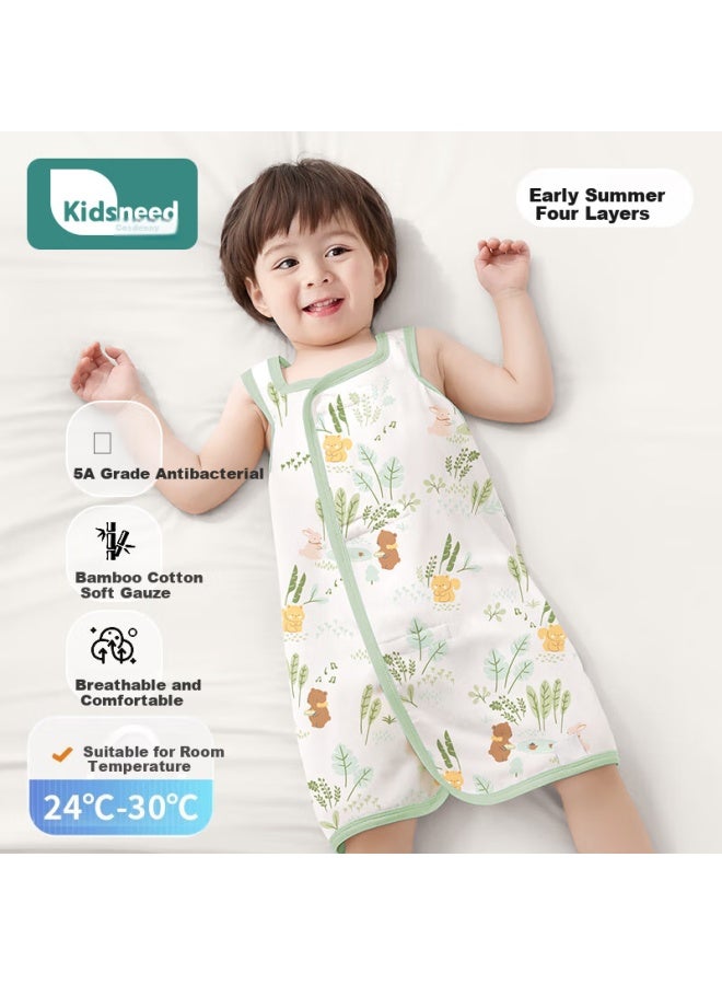 Kidsneed Baby Romper Newborn Clothes Summer Thin Bamboo Cotton Gauze Baby Crawling Suit Children's Pajamas Size 90 - Image 2