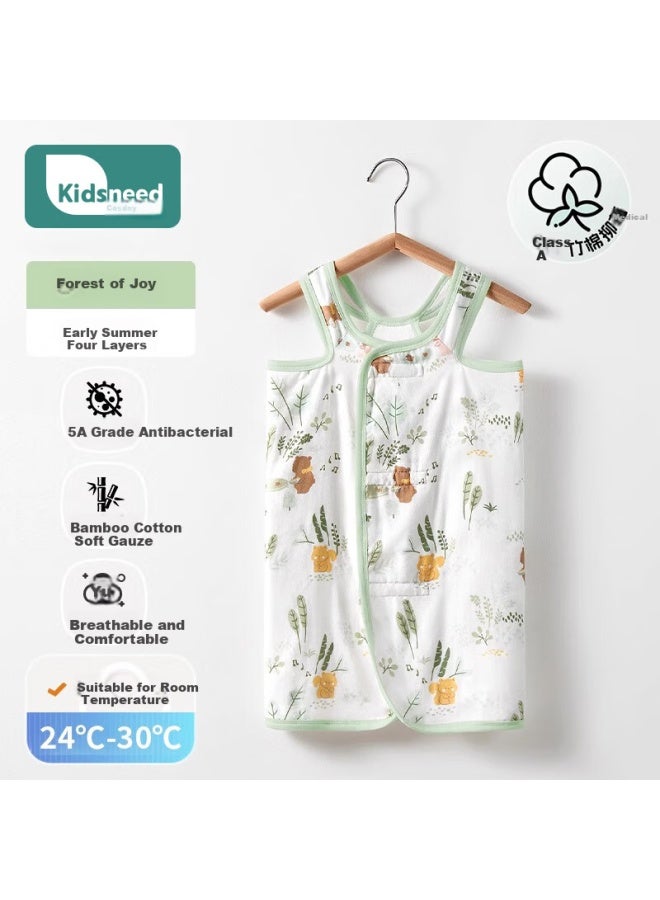 Kidsneed Baby Romper Newborn Clothes Summer Thin Bamboo Cotton Gauze Baby Crawling Suit Children's Pajamas Size 90 - Image 1