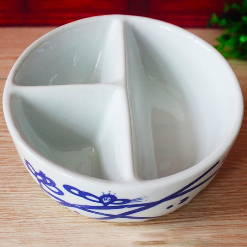 Ceramic Ink Saucer and Wash Brush Pot Porcelain Palette with Dividers 16.5x6.6cm for Watercolor and Gouache Painting Artists and Calligraphy Use - Image 4