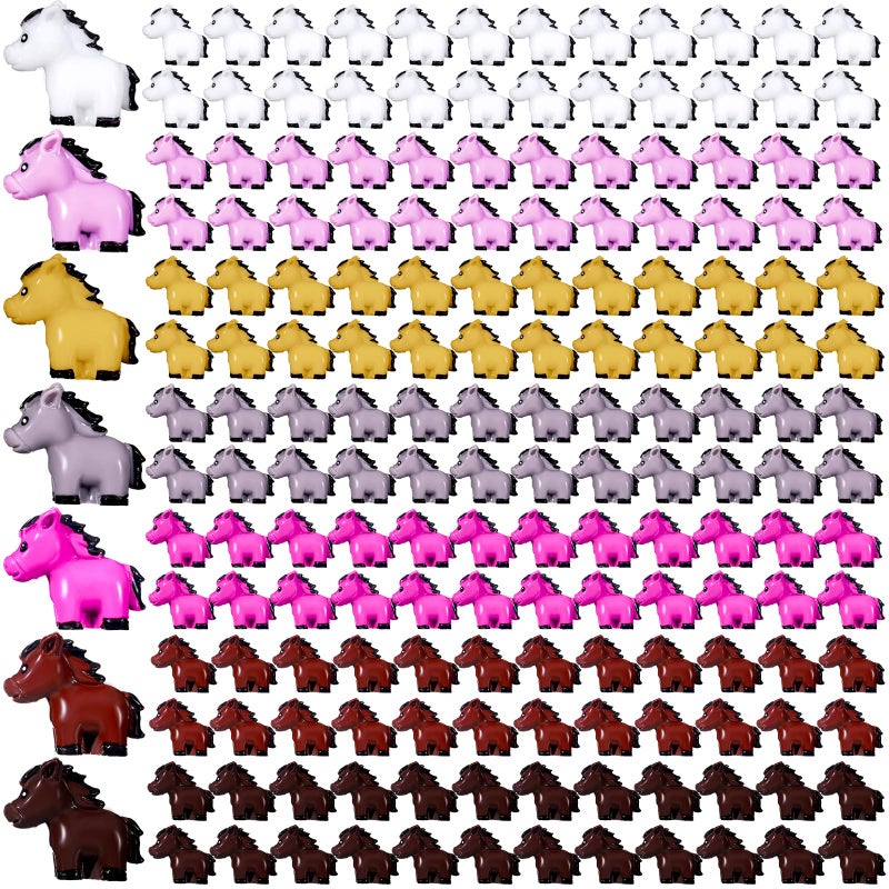 Shappy 80 Pcs Mini Horse Figures Resin Horse Foal Models Miniature Animals Figurines Resin Miniature Ornaments Decoration for Garden Accessories Landscape Terrarium Cake DIY(Bright Color) - Image 1