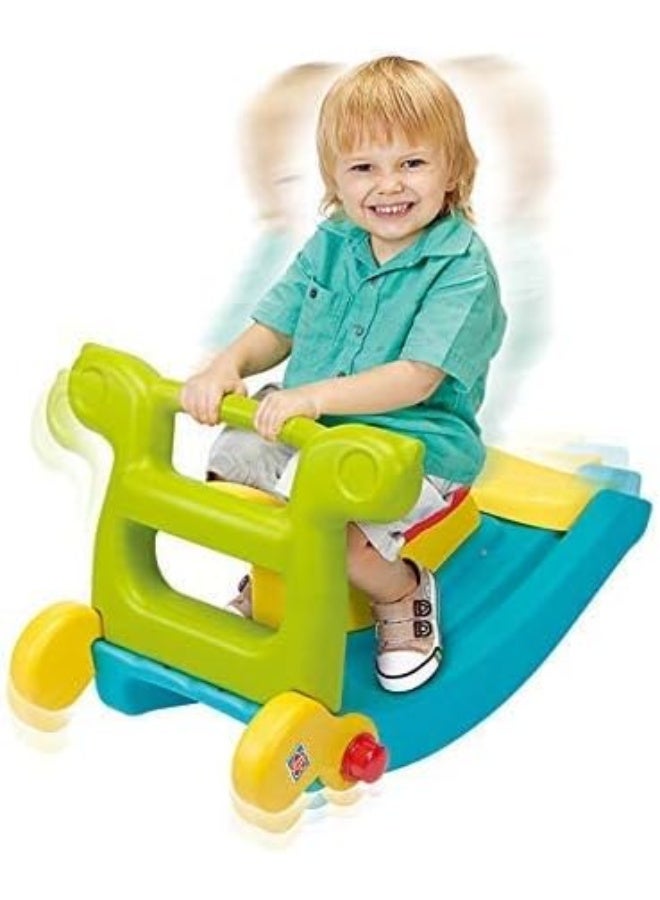 Rainbow Toys كرسي هزاز متعدد الوظائف من Rainbow Toys، لعبة 2 في 1، كرسي هزاز ملون، حصان هزاز للأطفال، زحليقة بلاستيكية - Image 5