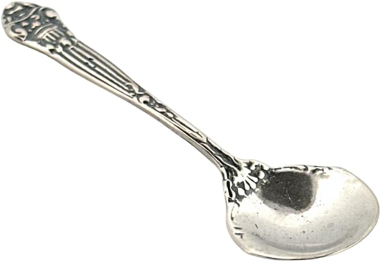 APOLEEA 925 Sterling Silver Small Salt Spoon - Premium Quality 2.1" Regal Spoon - Beautiful Flower Designed Handle - Gift for Culinary Enthusiasts - Image 1