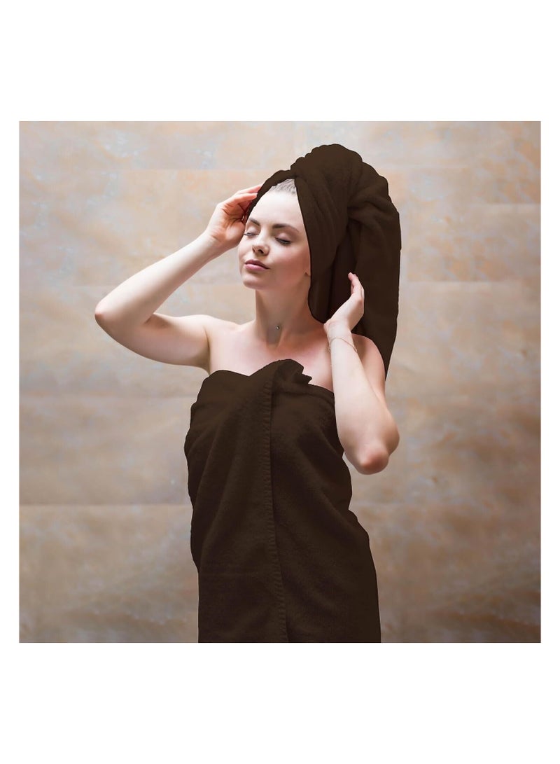 Comfy Comfy 8 Piece Brown 600Gsm Hotel Quality Combed Cotton Gift Pack Towel Set  - Image 3