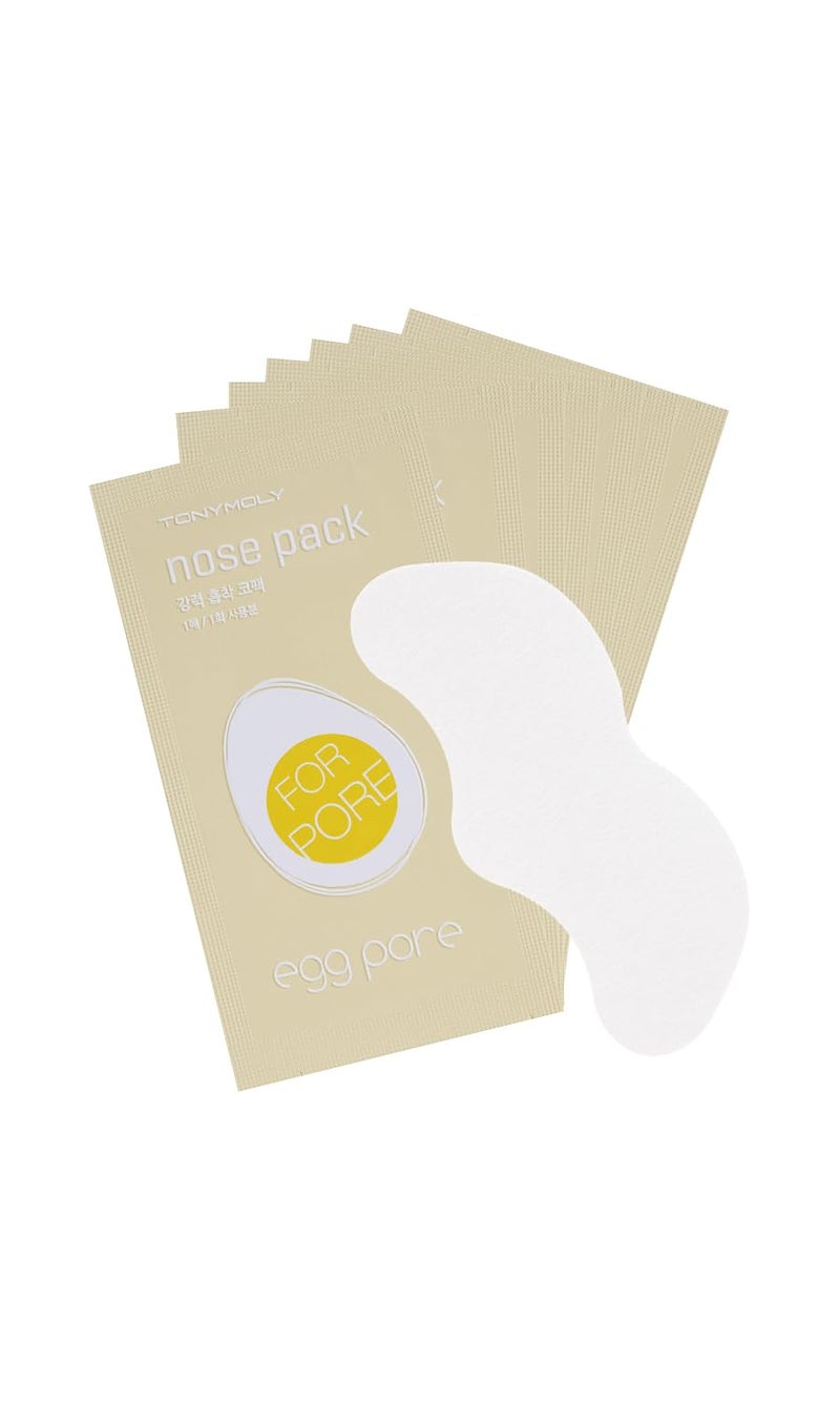 TONYMOLY Egg Pore Nose Strips for Pores Blackhead Remover Strips Deep Cleansing Korean Skin Care 7 pk