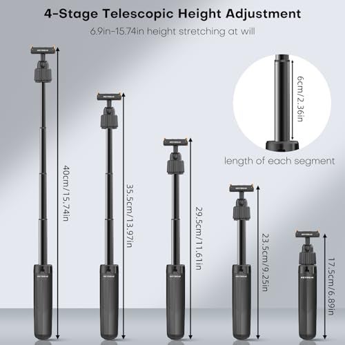 REYGEAK Mini Extension Rod for DJI Osmo Action 5 Pro/4/3,Adjustable Camera Tripod Holder with Magnetic Camera Mount Adapter for DJI OSMO Action Accessories(6.89in) - Image 4
