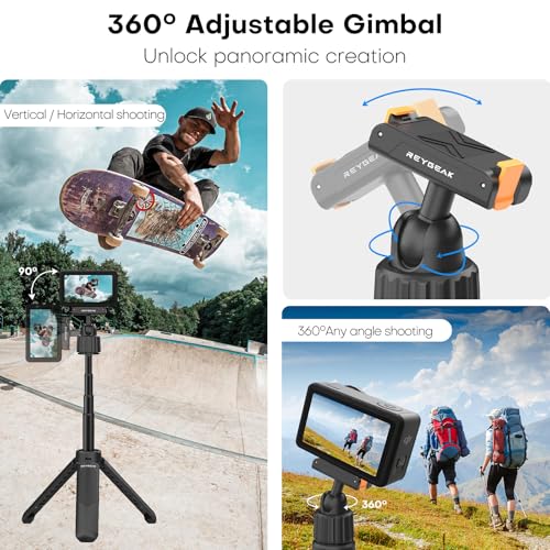 REYGEAK Mini Extension Rod for DJI Osmo Action 5 Pro/4/3,Adjustable Camera Tripod Holder with Magnetic Camera Mount Adapter for DJI OSMO Action Accessories(6.89in) - Image 5