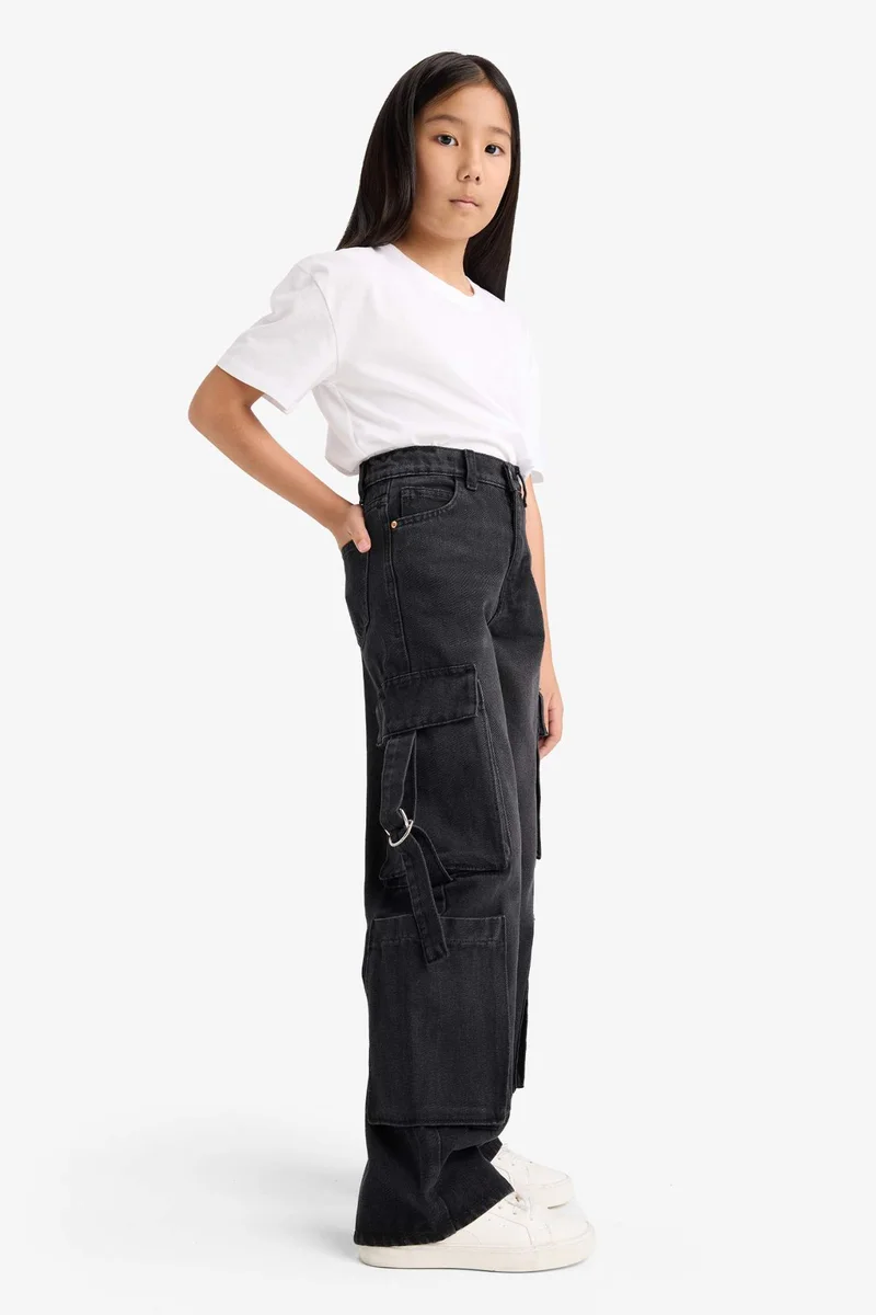 Defacto Girl Cargo Wide Leg Jeans