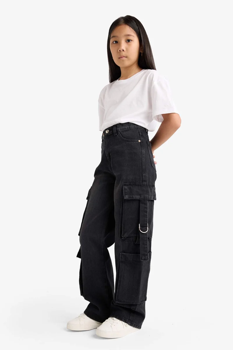 Defacto Girl Cargo Wide Leg Jeans