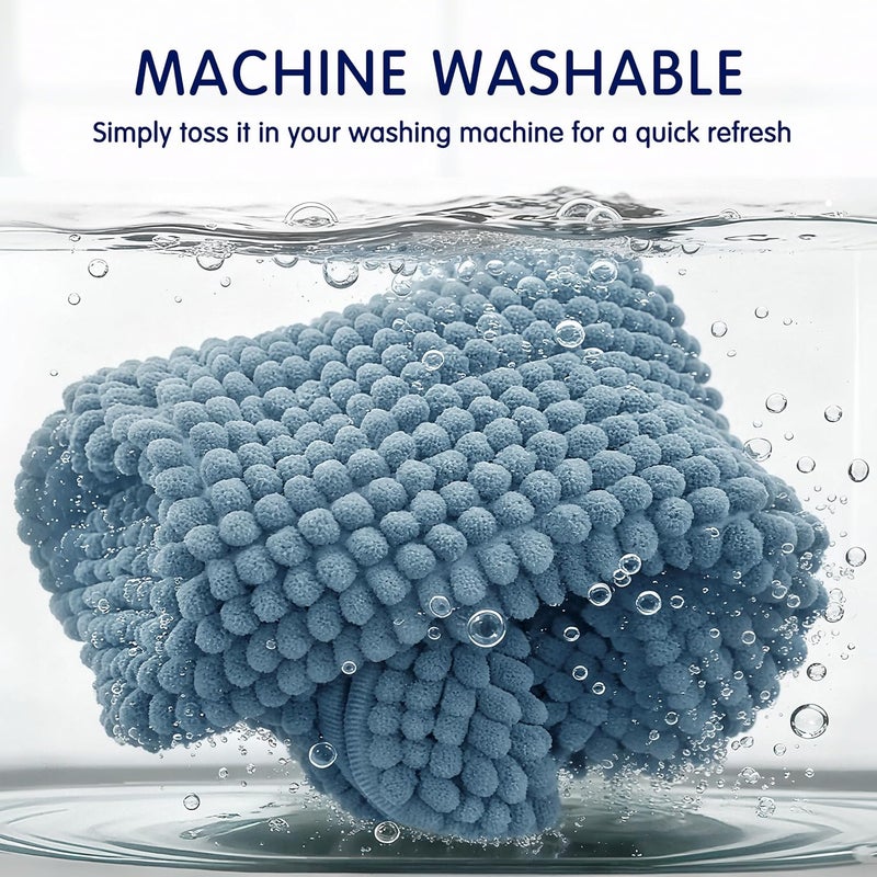 subrtex Bathroom Rugs, 24" x 60" Chenille Bath Rug Soft Short Plush Bath Mat Soft Shower Mat Water Absorbent Shower Mat Quick Dry Machine Washable, Stone Blue - Image 5