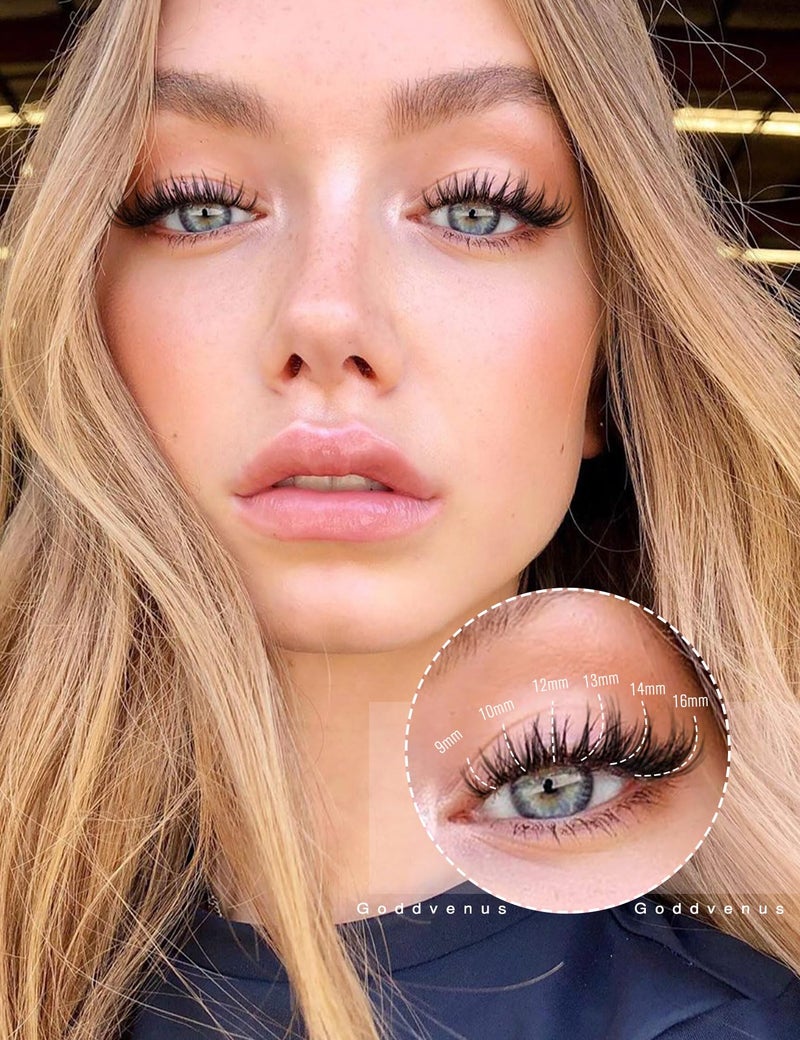 Goddvenus Lash Clusters Wispy Lashes Clusters Like Eyelashes Extension in Salon Natural DIY Cluster Eyelash Extensions for 5-7 days 9-16mm D Curl Fluffy DIY Individual Lashes (192pcs D Curl) - Image 2
