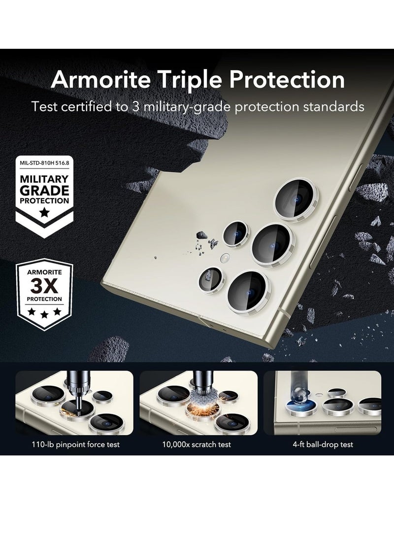 ELTRAZONE Samsung Galaxy S24 Ultra Camera Lens Protector, Individual Lens Protectors, Scratch-Resistant Ultra-Thin Tempered Glass with Aluminum Edging, Galaxy S24 Ultra Case Friendly, 1 Set, Clear - Image 2