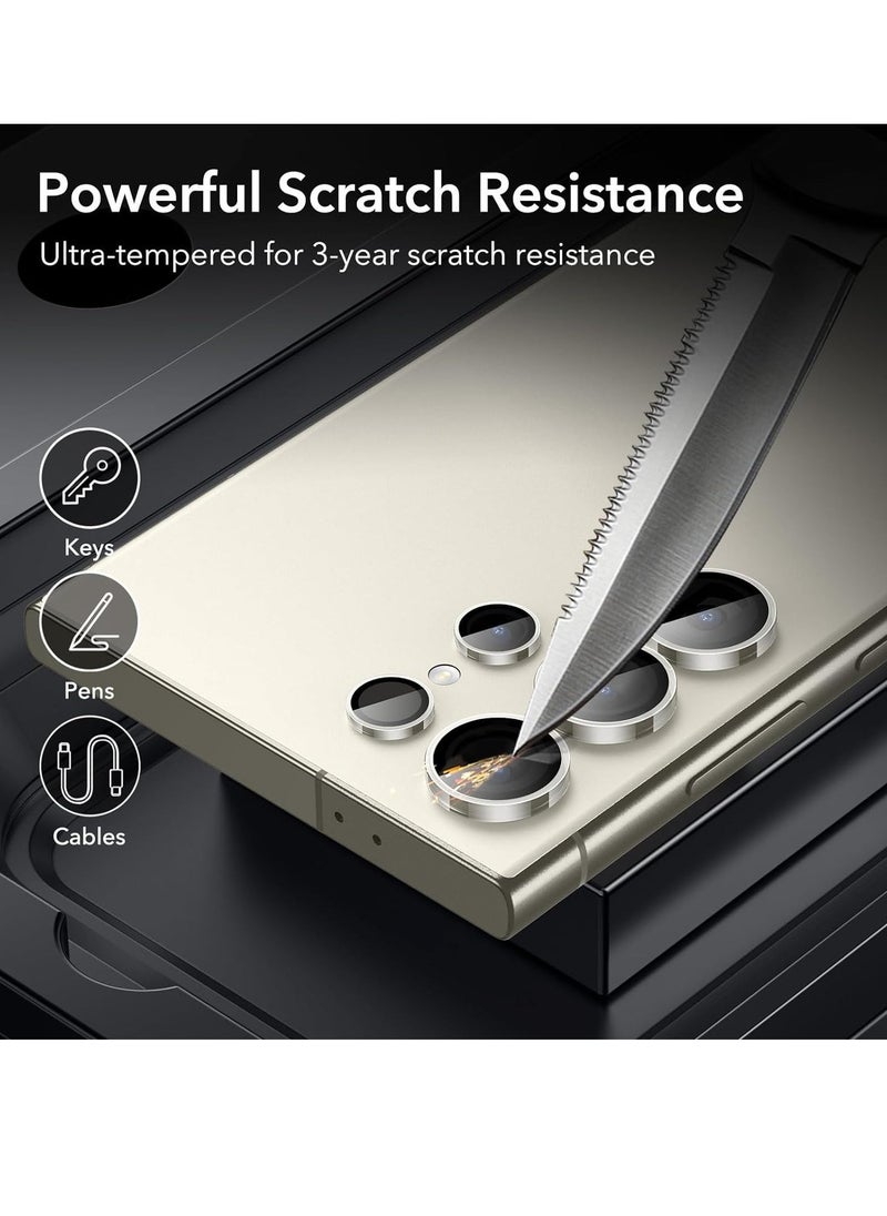 ELTRAZONE Samsung Galaxy S24 Ultra Camera Lens Protector, Individual Lens Protectors, Scratch-Resistant Ultra-Thin Tempered Glass with Aluminum Edging, Galaxy S24 Ultra Case Friendly, 1 Set, Clear - Image 3