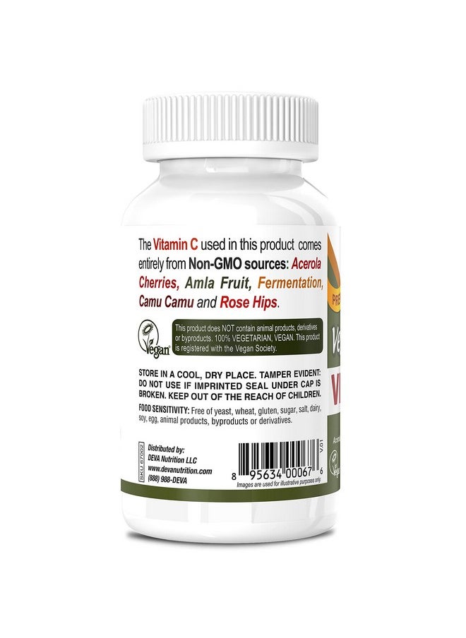 Deva Vegan Vitamins Vegan Food Based Premium Vitamin C Multisource Nongmo 90 Tablets  - Image 4