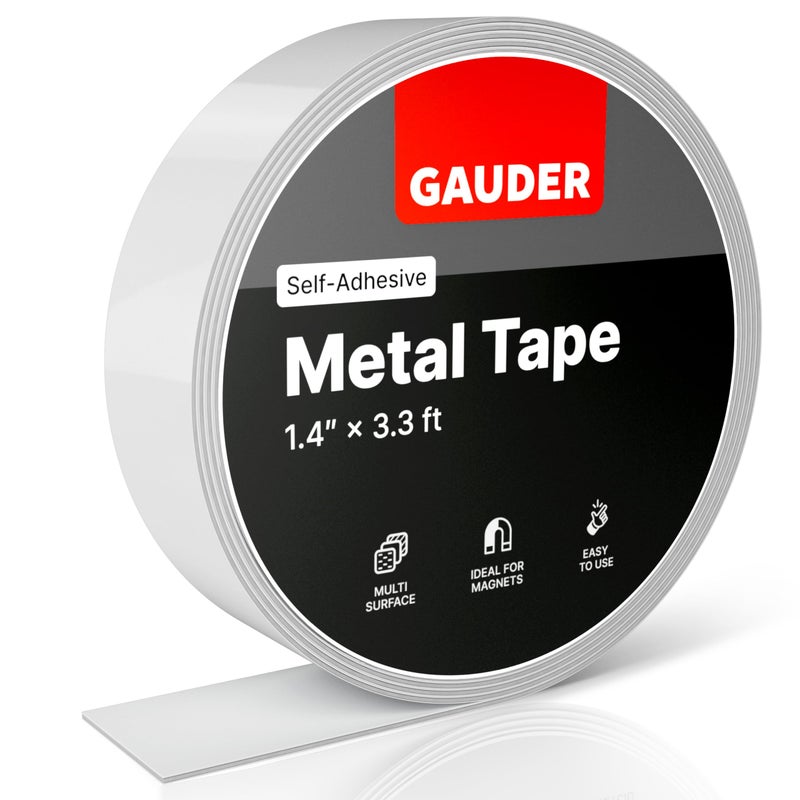 GAUDER Metal Tape Self Adhesive | Ferrous Tape for Magnets | Metallic Steel Strip - Image 1