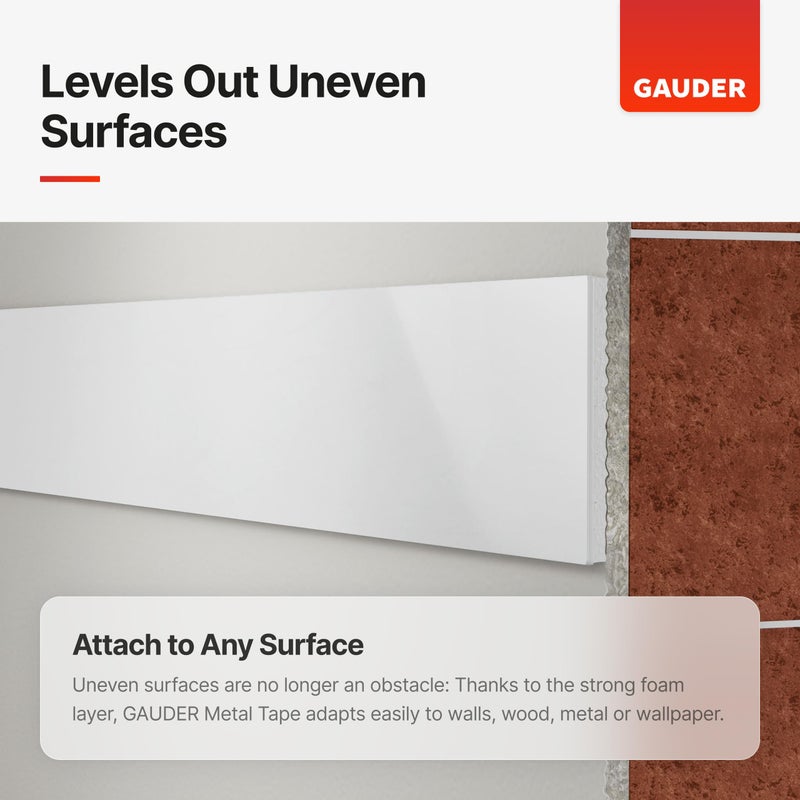 GAUDER Metal Tape Self Adhesive | Ferrous Tape for Magnets | Metallic Steel Strip - Image 5